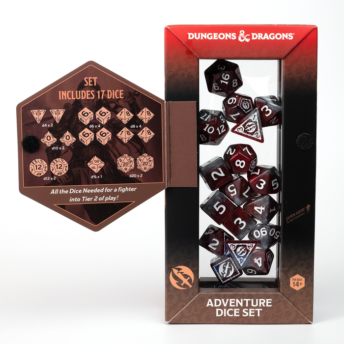 D&D Adventure Dice Set - Fighter Edition | Red 17pc Collection - for just $24.99! 