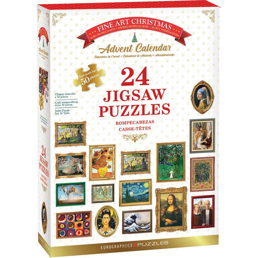 Fine Art Christmas Advent Calendar - 24 Set of 50 Piece Mini Jigsaw Puzzles Eurographics - for just $44.99! 