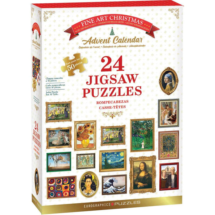 Fine Art Christmas Advent Calendar - 24 Set of 50 Piece Mini Jigsaw Puzzles Eurographics - for just $44.99! 
