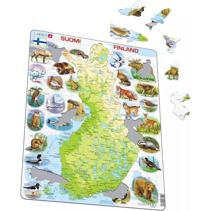 Finland Map & Animals 78 Piece Tray Jigsaw Puzzle Larsen - for just $11.99! 