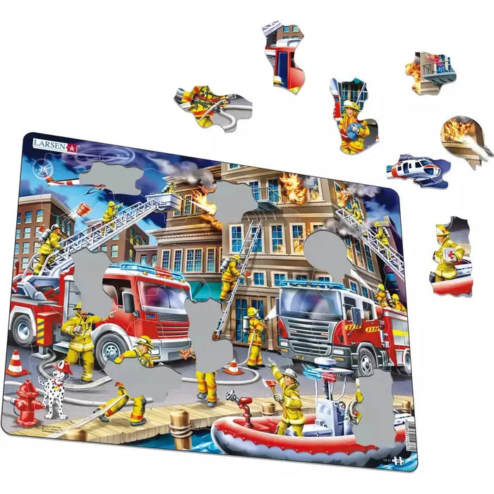 Firefighters in Action 45 Piece Tray Jigsaw Puzzle Larsen - for just $11.99! 