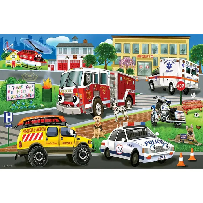 First Responders 35 Piece Floor Jigsaw Puzzle Cobble Hill - for just $19.99! 