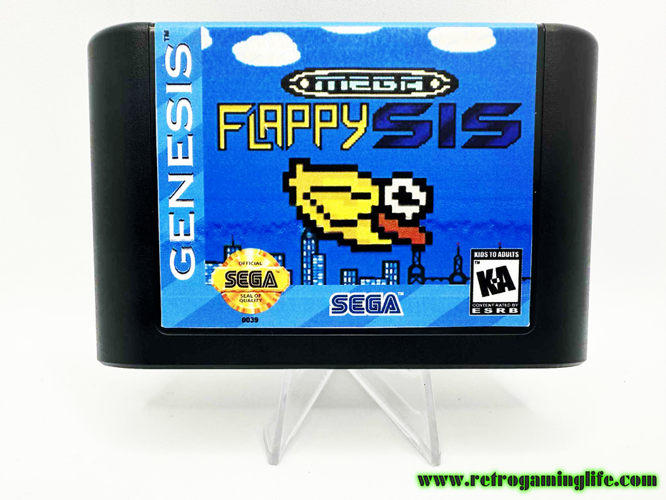 Mega Flappy Sis Sega Genesis Reproduction Cart Video Game - for just $19.99! 