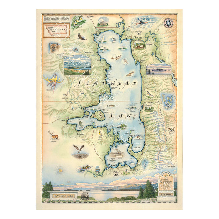 Flathead Lake 1000 Piece Jigsaw Puzzle Xplorer Maps - for just $24.99! 