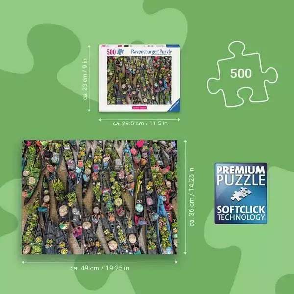 Floating Market Indonesia 500 Piece Jigsaw Puzzle Ravensburger - for just $19.99! 