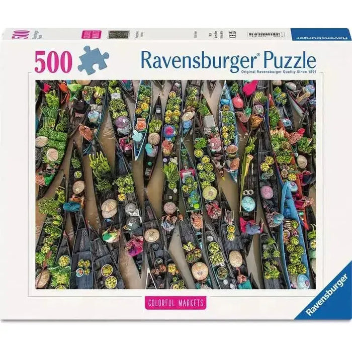 Floating Market Indonesia 500 Piece Jigsaw Puzzle Ravensburger - for just $19.99! 