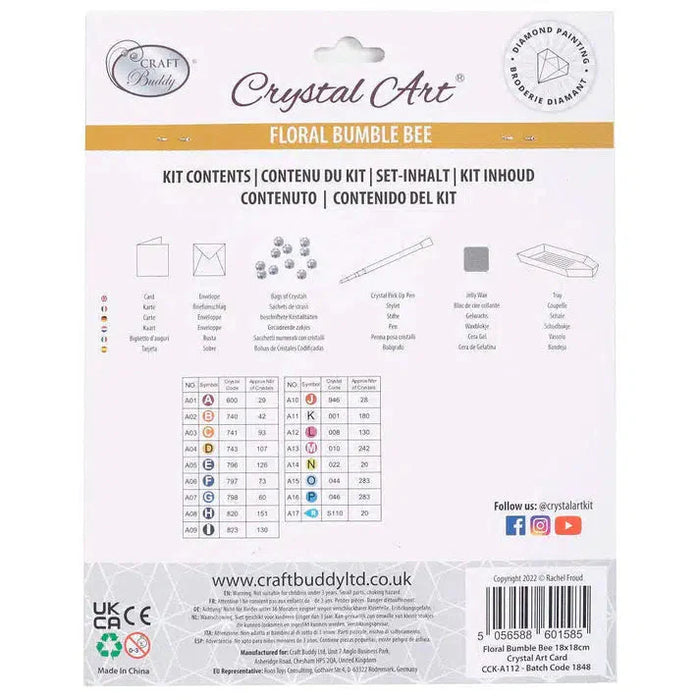 Floral Bumble Bee Crystal Art Card Kit Craft Buddy - for just $7.99! 