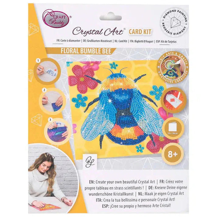 Floral Bumble Bee Crystal Art Card Kit Craft Buddy - for just $7.99! 
