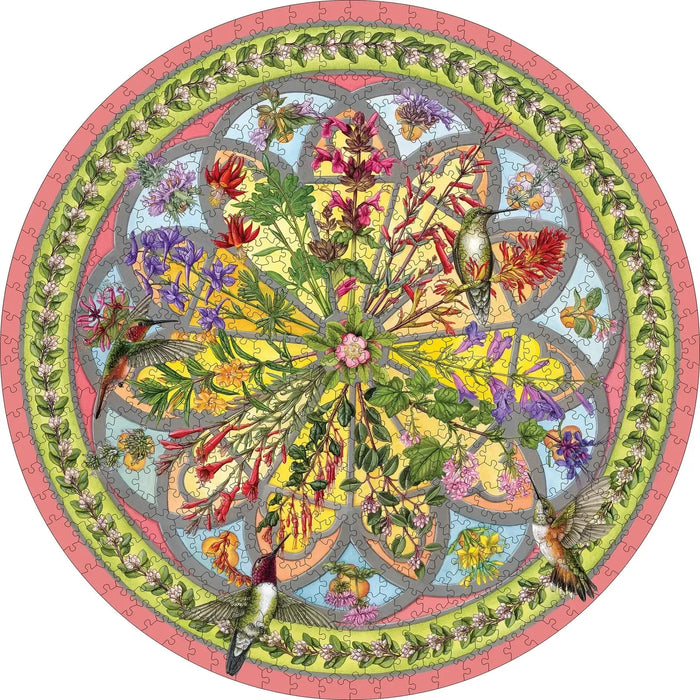 Floral Compass by Erin E. Hunter 500 Piece Round Jigsaw Puzzle Pomegranate - for just $23.99! 