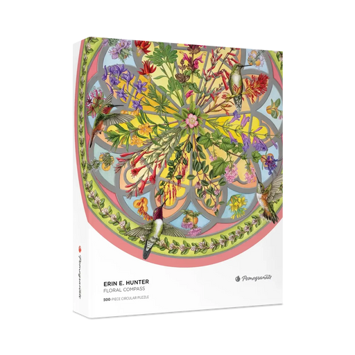 Floral Compass by Erin E. Hunter 500 Piece Round Jigsaw Puzzle Pomegranate - for just $23.99! 
