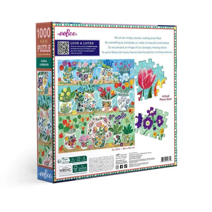 Floral Cupboard 1000 Piece Jigsaw Puzzle eeBoo - for just $26.99! 