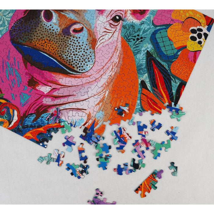 Floral Hippo Pop 500 Piece Jigsaw Puzzle Springbok - for just $17.99! 