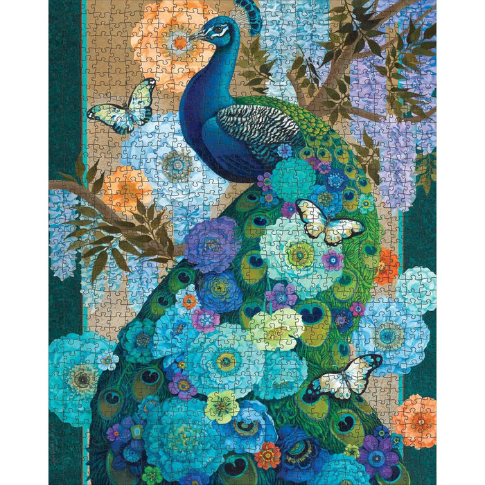 Floral Peacock by David Galchutt 1000 Piece Jigsaw Puzzle Pomegranate - for just $24.99! 