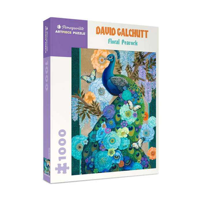Floral Peacock by David Galchutt 1000 Piece Jigsaw Puzzle Pomegranate - for just $24.99! 