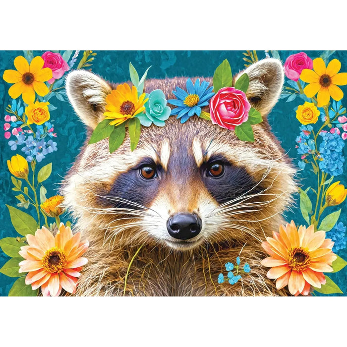 Floral Raccoon 1000 Piece Jigsaw Puzzle Enjoy - for just $24.99! 