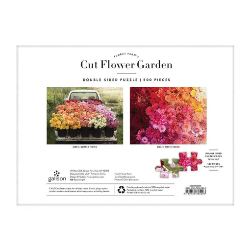 Floret Farm's Cut Flower Garden Double-Sided 500 Piece Jigsaw Puzzle Galison - for just $17.99! 