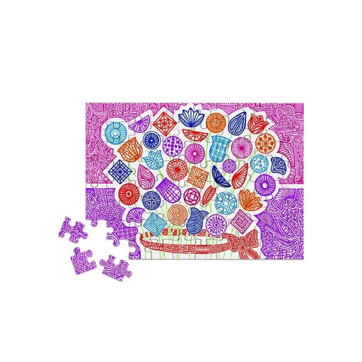 Flower Doodles 80 Piece Mini Jigsaw Puzzle Micro Puzzles - for just $9.99! 
