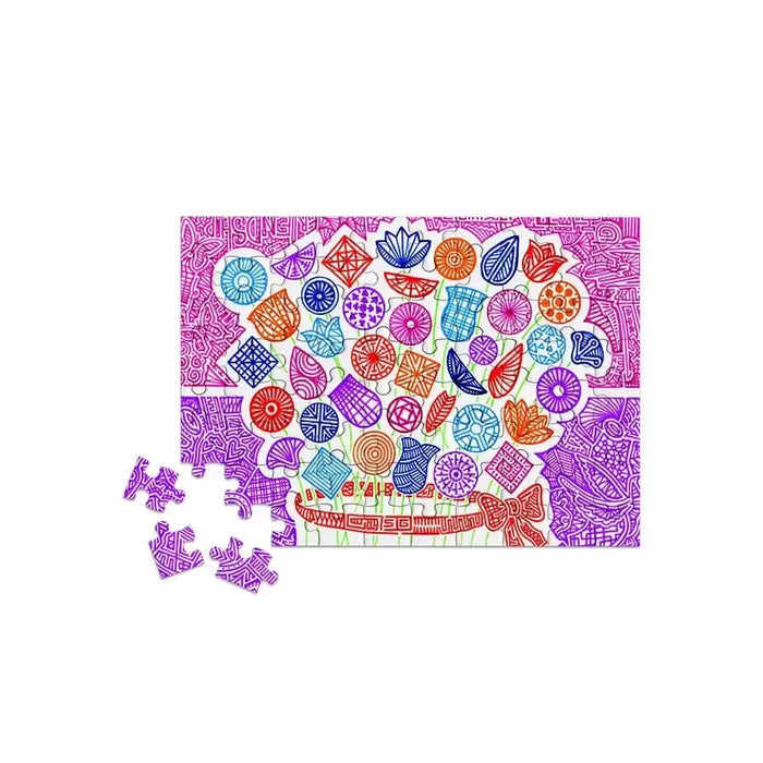 Flower Doodles 80 Piece Mini Jigsaw Puzzle Micro Puzzles - for just $9.99! 
