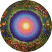 Flower Mandala by Justin Lovato 500 Piece Round Jigsaw Puzzle Pomegranate - for just $21.99! 