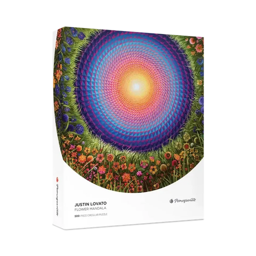 Flower Mandala by Justin Lovato 500 Piece Round Jigsaw Puzzle Pomegranate - for just $21.99! 