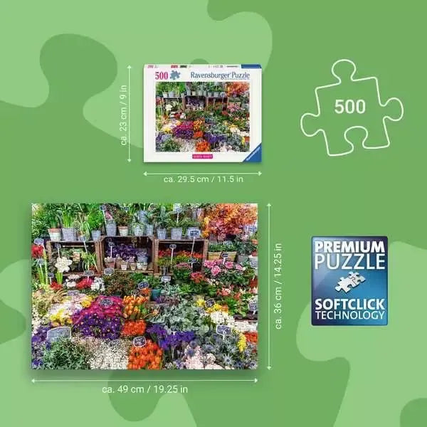 Flower Market France 500 Piece Jigsaw Puzzle Ravensburger - for just $19.99! 