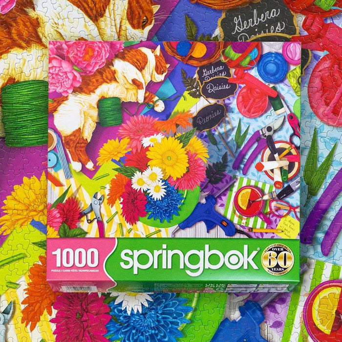 Flower Shop Feline 1000 Piece Jigsaw Puzzle Springbok - for just $19.99! 
