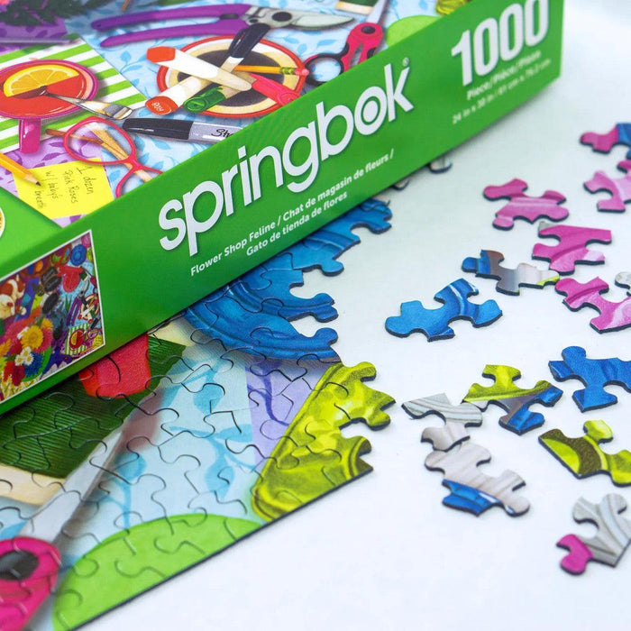 Flower Shop Feline 1000 Piece Jigsaw Puzzle Springbok - for just $19.99! 