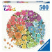 Flowers "Circle of Colors" 500 Piece Round Jigsaw Puzzle Ravensburger - for just $19.99! 