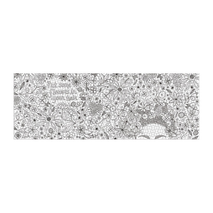 Flowers In Your Hair Color-In 1000 Piece Panoramic Jigsaw Puzzle Galison - for just $19.99! 