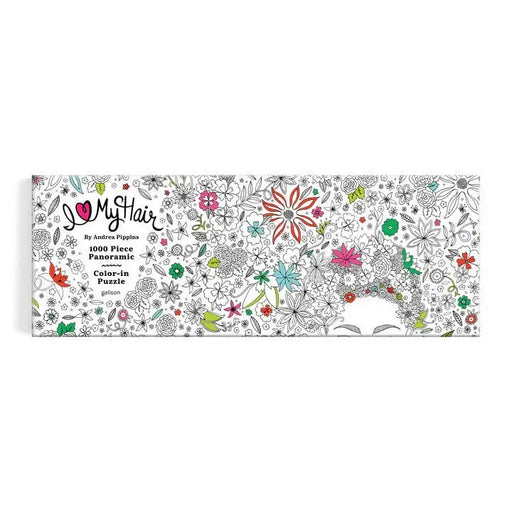 Flowers In Your Hair Color-In 1000 Piece Panoramic Jigsaw Puzzle Galison - for just $19.99! 