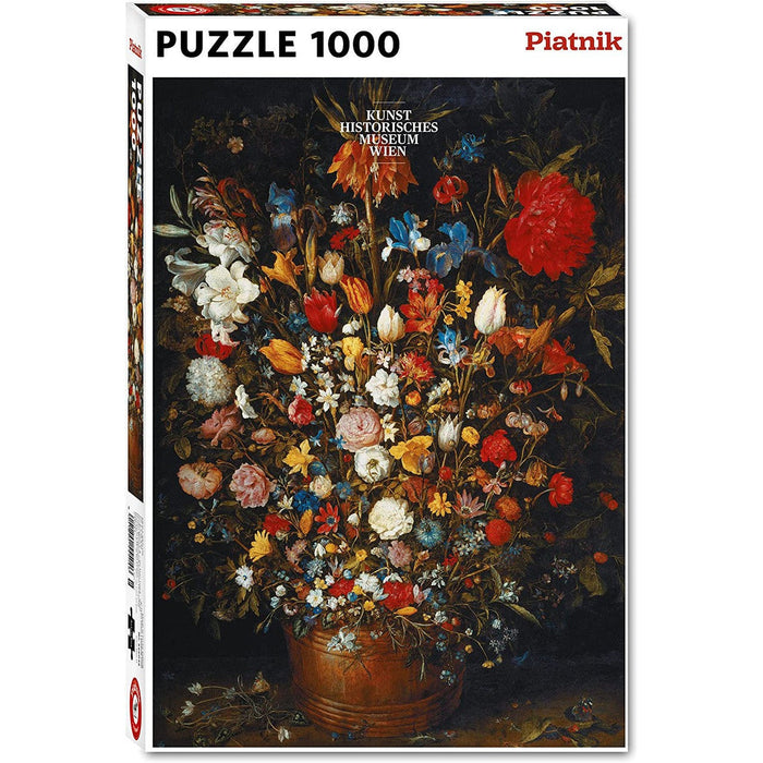 Flowers in a Wooden Vessel 1000 Piece Jigsaw Puzzle Piatnik - for just $24.99! 
