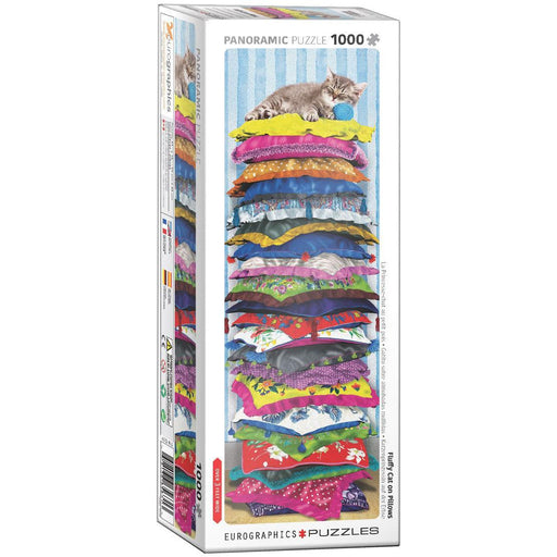 Fluffy Cat on Pillows 1000 Piece Panoramic Jigsaw Puzzle Eurographics - for just $19.99! 