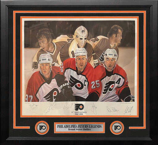 Philadelphia Flyers Autographed 19x25 Lithograph - Clarke, Roenick, Parent, Primeau, Barber, LeClair - for just $499.99! 