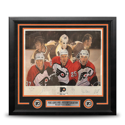 Philadelphia Flyers Autographed 19x25 Lithograph - Clarke, Roenick, Parent, Primeau, Barber, LeClair - for just $499.99! 
