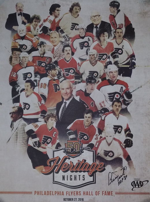 Bernie Parent Autographed 50th Anniversary Alumni Heritage Nights Philadelphia Flyers Poster - for just $99.99! 