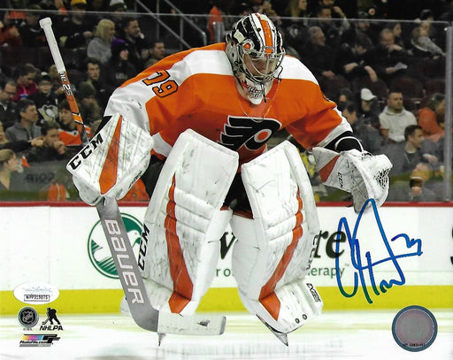 Carter Hart Jumping on the Ice Philadelphia Flyers Autographed 11" x 14" Hockey Photo - for just $39! 