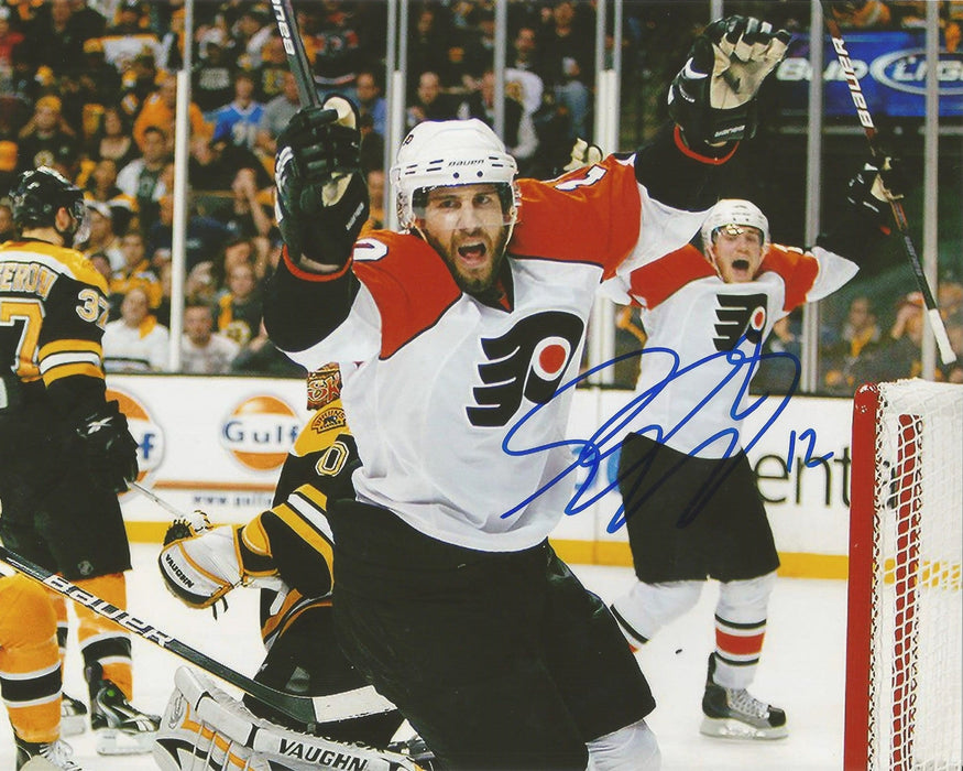Simon Gagne Philadelphia Flyers Game 7 Game-Winning Goal v. Bruins Autographed 8" x 10" Color Photo - for just $59.99! 