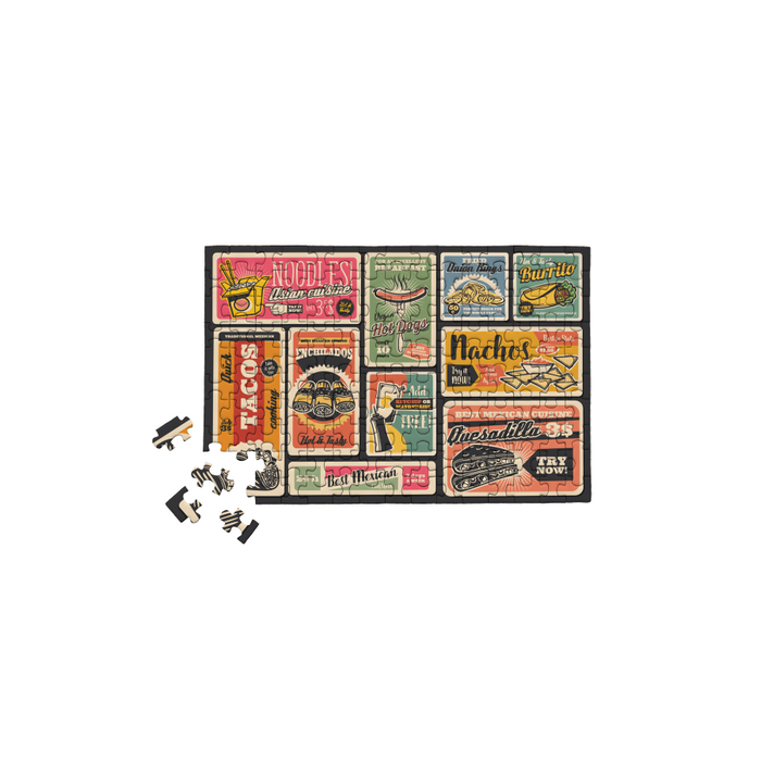 Food Retro Design for Foodies 150 Piece Mini Jigsaw Puzzle Micro Puzzles - for just $10.99! 