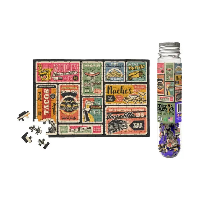 Food Retro Design for Foodies 150 Piece Mini Jigsaw Puzzle Micro Puzzles - for just $10.99! 