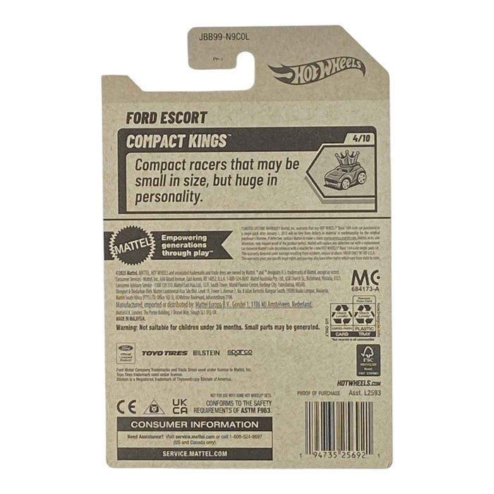 Hot Wheels Ford Escort - Compact Kings Series 4/10 - for just $1.79! 