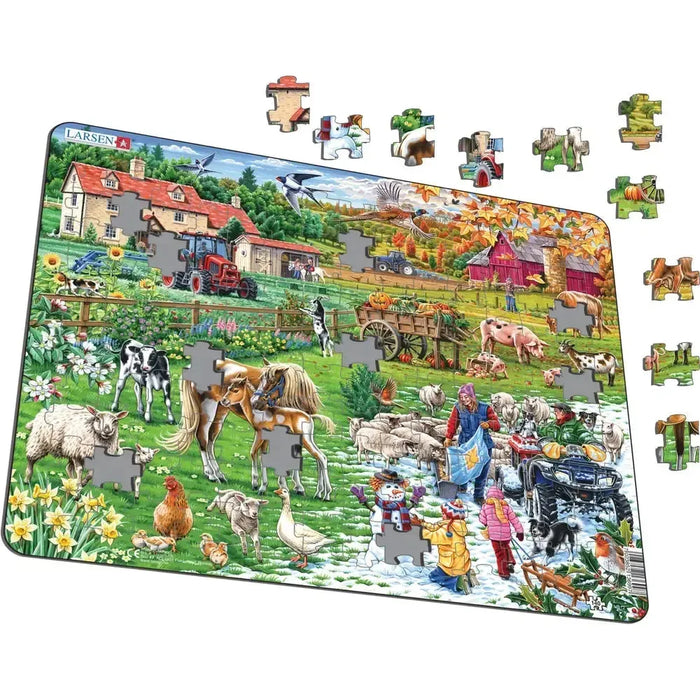 Four Season at the Farm 140 Piece Tray Jigsaw Puzzle Larsen - for just $11.99! 