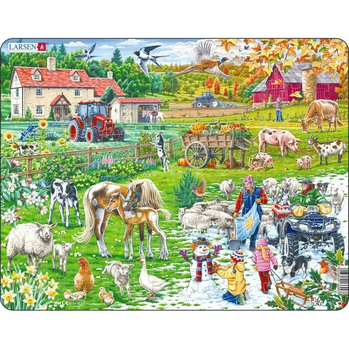 Four Season at the Farm 140 Piece Tray Jigsaw Puzzle Larsen - for just $11.99! 