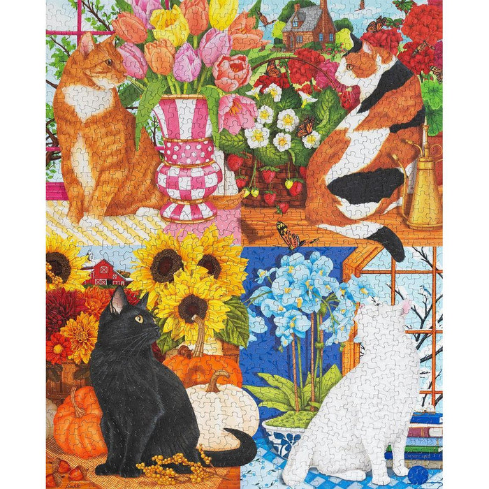 Four Seasons of Cats 1000 Piece Jigsaw Puzzle Springbok - for just $19.99! 