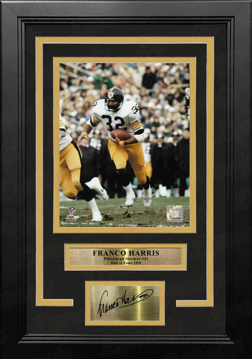 Franco Harris in Action Pittsburgh Steelers 8" x 10" Framed Photo with Engraved Autograph - for just $99.99! 