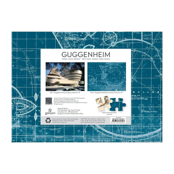Frank Lloyd Wright Guggenheim Double-Sided 500 Piece Jigsaw Puzzle Galison - for just $17.99! 