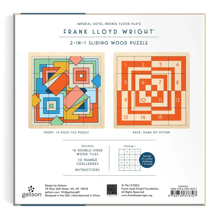 Frank Lloyd Wright Imperial Hotel 2-in-1 Sliding Wood Puzzle Galison - for just $24.99! 