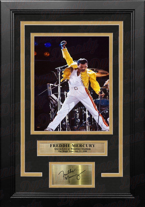 Freddie Mercury Queen at Wembley Stadium 8" x 10" Framed Photo with Engraved Autograph - for just $79.99! 