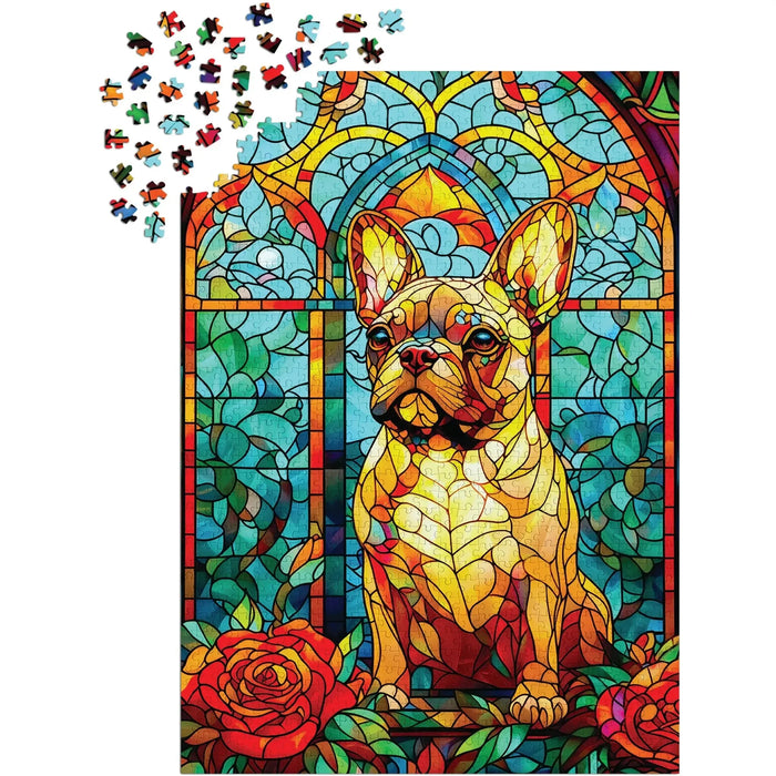 French Bulldog Stained Glass 1000 Piece Jigsaw Puzzle Enjoy - for just $24.99! 
