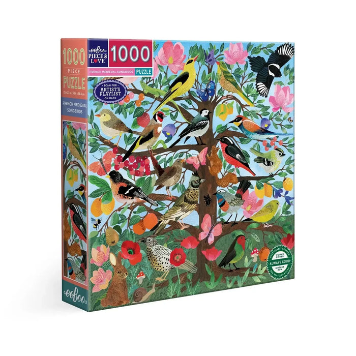 French Medieval Songbirds 1000 Piece Jigsaw Puzzle eeBoo - for just $26.99! 