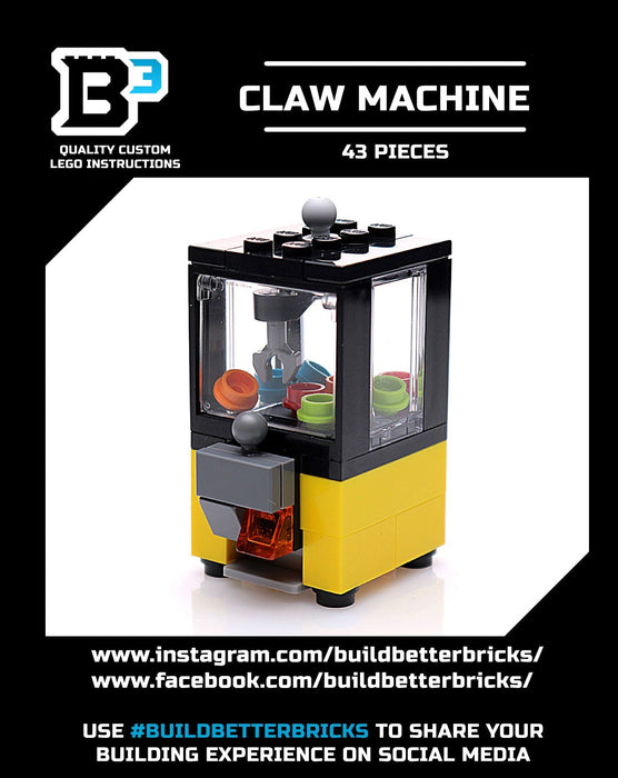 Minifig-Scale Arcade Claw Machine Building Set made from LEGO parts - Just $19.99! Shop now at Retro Gaming of Denver